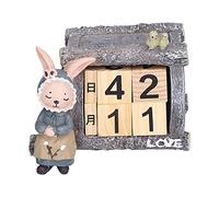 YUEYASHUX Rabbit Cabin Calendar Ornament Cute Bunny House Cartoon Decor for Home Living Room