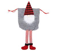 YUEYASHUX Santa Gift Bag Faceless Claus Drawstring Pouch Treat Bag Christmas Party Festive Storage Pouches for Candy Cookie Dessert Gift Bakery Tea Party Wedding Baby Bridal Shower (Grey)