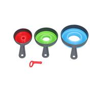 YUEYASHUX Silicone Foldable Funnel Kitchen Helper Set Of 3 Colors Saves Space Heat-tolerant Multipurpose