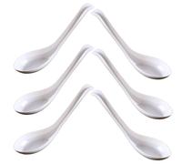 YUEYEHONGDYAIP Melamine Asian Spoon 6-piece Set - White Chinese Round Spoon for Rice and Asian Cuisine