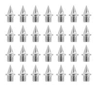 YUEYIXII 28 PCS Track Shoe Spikes 5mm Thread Running Spikes Steel Anti-Slip Athletics Spike for Sprint Sports Competition Training Cross Short Running Shoes Silver