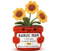 YUEYUQIU Bonus Mom Gifts from Stepson Stepdaughter, I Love You a Whole Bunch Crochet Sunflowers, Handmade Potted Flower Decor for Women, Funny Mothers Day Birthday for Stepmom