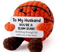 YUEYUQIU Funny Husband Gifts from Wife, Handmade Crochet Basketball Decor, Sentimental Anniversary Birthday Presents for Him, Best Valentines Day for Men, I Love My Husband