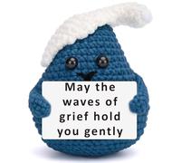 YUEYUQIU Funny Mini Sympathy Gifts, Handmade Crochet Wave, Sentimental Grief Bereavement Presents for Friend, Waves of Grief Condolence Thinking of You Cheer Up Gift for Her Him