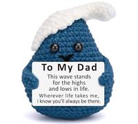 YUEYUQIU Gifts for Dad from Daughter Son, Handmade Crochet Wave Decor, Sentimental Fathers Day Birthday Presents for Daddy Father, Best Dad Ever, Thank You Office Desk Accessories