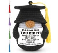 YUEYUQIU Graduation Gifts for Her Him, Handmade Crochet Graduation Gnome, Sentimental College High School Presents for Son Daughter, Class of 2026 Grad