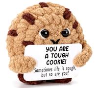 YUEYUQIU Handmade Crochet Positive Cookie Doll Gifts - Inspirational Gift with Motivational Quote, Appreciation Thank You Gift for Coworker Friends Sister Teacher - Birthday