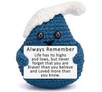 YUEYUQIU Inspirational Cheer Up Gifts for Women Men, Handmade Crochet Wave Decor, Sentimental Encouragement Presents for Friends, You are Braver Get Well Soon Thinking of You Office Desk Gift