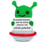YUEYUQIU Inspirational Gifts for Women Men, Handmade Crochet Alien UFO Decor, Encouragement Presents for Friends Son Daughter, Graduation New Job Birthday Gift, Motivational Desk Accessories