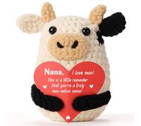 YUEYUQIU Mini Nana Birthday Gifts from Granddaughter, Grandson - Sentimental Moo-velous Nana Crochet Cow, Cute Mothers Day Birthday for Grandma, Best Nana Ever Home Decor