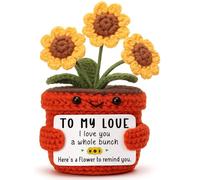 YUEYUQIU Sunflower Gifts for Her Girlfriend Wife - Romantic I Love You Gift for Fiancee, Couples - To My Love Handmade Crochet Sunflower Present for Valentines Birthday Wedding Mothers Day Anniversary
