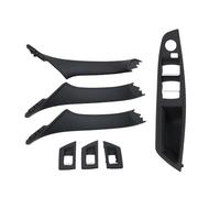 YUEYZHK Car Front Rear Interior Door Pull Handle Cover Trim for BMW 5 Series F10/F18 2010-2017 528 530(RHD Black 7pcs)