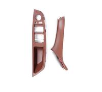 YUEYZHK Car Interior Door Armrest Panel Trim Pull Handle Set Replacement for BMW 5 Series F11 F18 523i 535i(Red Brown LHD*2)