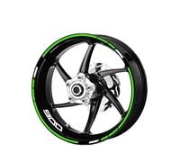 YUEYZHK Fashionable strip edge Motorcycle 17 Inch Inner And Outer Wheel Hub Decal Decorative Rim Waterproof High Reflective Sticker For Z900(Style 2)