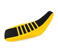 YUEYZHK For Suzuki DR650 1996-2023 2024 2025 Motorcycle Waterproof Non-Slip Leather Striped Gripper Seat Cover(Yellow)