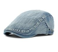 YUEZHAN Men'S Beret Hat Beret Cap Denim Cap For Men Women Vintage Solid Artist Painter Beret Hat Male Female Adjustable Mens Berets 55-60Cmadjustable Middleblue