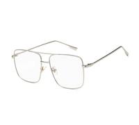 YUEZHAN Sunglasses For Men Fashion Square Glasses Men Women Retro Clear Lens Eyeglasses Frames Metal Prescription Spectacle Frame Silver