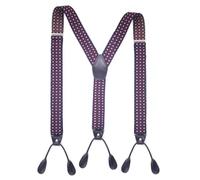 YUEZHAN Suspender Braces Buttons Suspenders Man'S Braces Unisex 6 Button Hole Leather Fittings Braces Y-Back Transparent