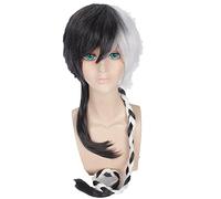 Yuezheng Longya 120cm Black White Ombre Men Long Straight Braided Hair Synthetic Heat Resistant Cosplay Costume Wig Halloween