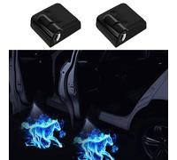 yufana 2 Pieces Car Door Projector Lights, Car Door Light Projector, Car Door Light Logo Projector, Car LED Logo Projector, Universal Wireless Car Door Logo Light Projector for All Cars (Blue Horse)