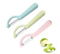 yufana 3-Piece Vegetable Peelers for Kitchen, Potato Peeler, Peeler for Kitchen, Dishwasher-Cleaned, Suitable for Apples, Carrots, Potatoes, and Cucumbers-Pink/Blue/Green