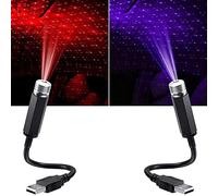 通用 yufana Romantic USB Auto Roof Lights,2 Pieces Adjustable USB Car Roof Star Projector Night Light,Portable Auto Roof Lights Decoration,for Cars Party, Ceiling,Bedroom (Violet Blue and Red)