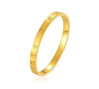 YUFANHY Cuff 18k Gold Plated Stainless Steel Bracelet For Women Girl For Women Novelty And Mother Daughter Bracelet Jewelry Oval Bangle Witness The Of Love Wedding For Couple, 2.36, Stainless Steel,