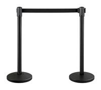 YUFANKAI Solid Core Retractable Belt Barrier Post, Upgraded 2m Queue Stanchion with Solid Core Base (No Messy Sand/Water Fill), Queue Management for Museums/Banks/Exhibitions (2)