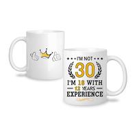Yufansd 11 oz Ceramic Funny 30th Birthday Mug for Men and Women, Turning 30 Years Old Gift, Coffee Cup