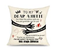 Yufansd Auntie I've Filled This Pillow With My Love And Gratitude Just For You Decorative Throw Pillow Cover Gifts Aunt Christmas Mother's Day Birthday Gifts (Auntie)