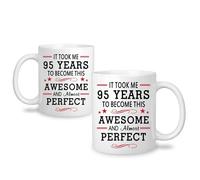 Yufansd Birthday Mug for 95 Years Old Women Men Idea Birthday Gift for 95th Grandma Grandad Mum Dad -It Took Me 95 Years to Become This Awesome- Turning 60th Birthday Coffee Cup 325 ml (95)