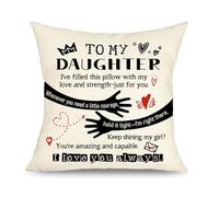 Yufansd Daughter I've Filled This Pillow With My Love And Strength Just For You Decorative Throw Pillow Cover Inspirational Gifts for Her Christmas Birthday Gifts (Daughter)