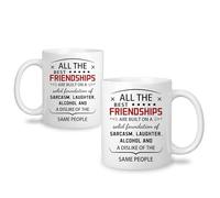 Yufansd Friendship Mugs Friends Gifts for Women Men Funny Cups Gift for Best Friend Ideas Friendship Gift for Her Him Birthday Christmas Long Distance Gift Coffee Cups 11oz (All The Best Friendships)