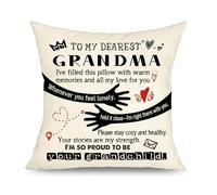 Yufansd Grandma I've Filled This Pillow With Warm Momeries and all My Love Just For You Decorative Throw Pillow Cover Gifts for Grandmother Christmas Mother's Day Birthday Gifts (Grandma)
