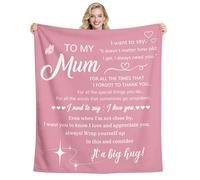 Yufansd Mum Mother Mom Gifts for Mother's Day Soft Blanket Throw for Mummy Mama Stepmum Birthday Christmas Daily Nap Blanket Xmax Presents from Daughter Son (Mum-Pink)