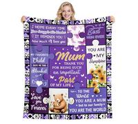 Yufansd Mum Mother Mom Gifts for Mother's Day Soft Blanket Throw for Mummy Mama Stepmum Birthday Christmas Daily Nap Blanket Xmax Presents from Daughter Son (Mum-Puzzle)