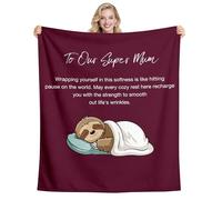 Yufansd Mum Mother Mom Gifts for Mother's Day Soft Blanket Throw for Mummy Mama Stepmum Birthday Christmas Daily Nap Blanket Xmax Presents from Daughter Son (Super Mum)