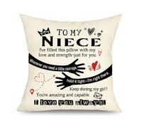 Yufansd Niece I've Filled This Pillow With My Love And Strength Just For You Decorative Throw Pillow Cover Inspirational Gift for Nieces Christmas Birthday Gifts (Niece)