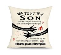 Yufansd Son I've Filled This Pillow With My Love And Strength Just For You Decorative Throw Pillow Cover Inspirational Gifts for Boy Christmas Birthday Gifts (Son)