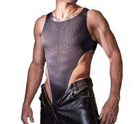 YUFEIDA Men's Wrestling Singlets One Piece Basic Slim Fit Bodysuits Leotards for Sports Workout Stage Daily