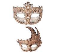 YUFENG 2pcs Venetian Masquerade Prom Party Masks Costumes Party Accessory