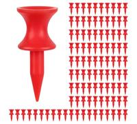 YUFETY 100 Pcs Golf Tees Plastic 32mm Red Castle Golf Tees Highly Visible Durable Small Golf Tees for Winter Golf & Driving Range Training