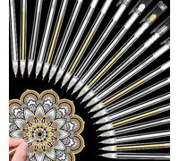 YUFFQOPC 18 Pcs White, Silver, Gold Highlight Pens for Drawing, 0.5 mm Fine Tip, Artistic Creativity