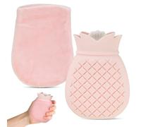 YUFFQOPC 350ml Small Hot Water Bottle with Cover,Pink Small Silicone Mini Hot Water Bottle for Pain Relief Waist Neck Back Shoulders Menstrual Cramps, Gift for Kids Adults Women Girls