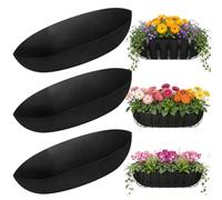 YUFFQOPC 3PCS Felt Trough Planter Liners,36 inch Window Box Liners,Wall Basket Liner,Non-Woven Liner for Garden Wall Hanging Planter Flower Vegetables Garden Fence Window - Avoid Bird Nesting