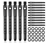 YUFFQOPC Dart Shafts Darts Stems, 53mm Long Metal Dart Stems Darts Accessories Kit, Aluminium Dart Stems with Dart Washers 15+20 (Black)
