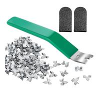 YUFFQOPC Glazier Point Driver Tool with 120pcs Push Points & 2 Finger Cots for Glass,Windows,Cross Stitch,Photo Frames Installation & Securing