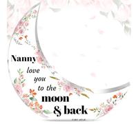 YUFFQOPC Moon Plaque, Acrylic Decorative Plaque, 10 cm x 9.4 cm x 1.5 cm, Moon, Love & Appreciation for Nanny, Indoor Spaces, Modern Sentimental, Wall Mount, Tabletop