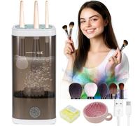 YUFFQOPC Upgrade Make Up Brush Cleaner, Multi function Automatic Makeup Brush Cleaner and Dryer,Strongest Clean-UV Lamp +65000RPM,USB Automatic Makeup Brush Cleaner for All Brush