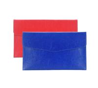 Yufocusqc PU Leather A5 File Folder Document Holder A5 Envelope Folder with Snap Closure for Receipt 2Packs (Blue&Red)